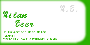 milan beer business card